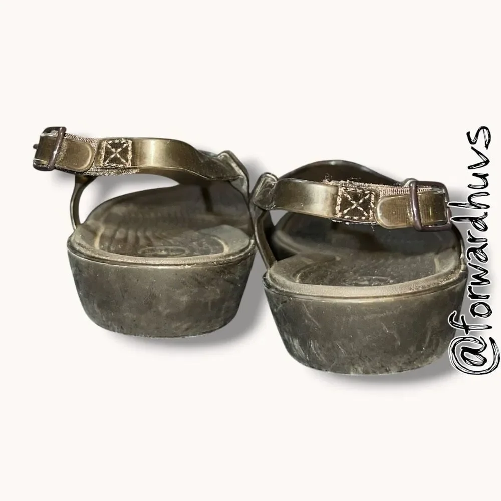 Crocs Jelly Style Bronze Slingback Wedge Sandals W4